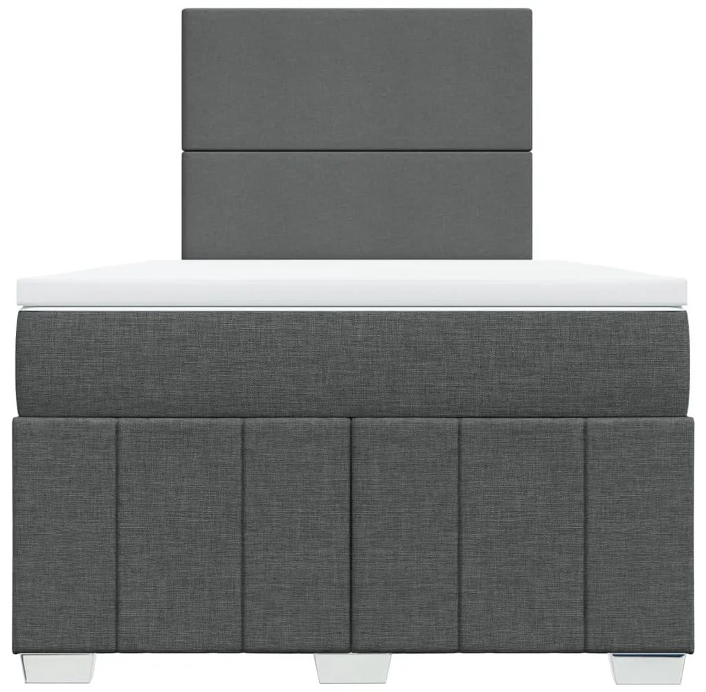 Cama boxspring com colchão 120x190 cm tecido cinzento-escuro