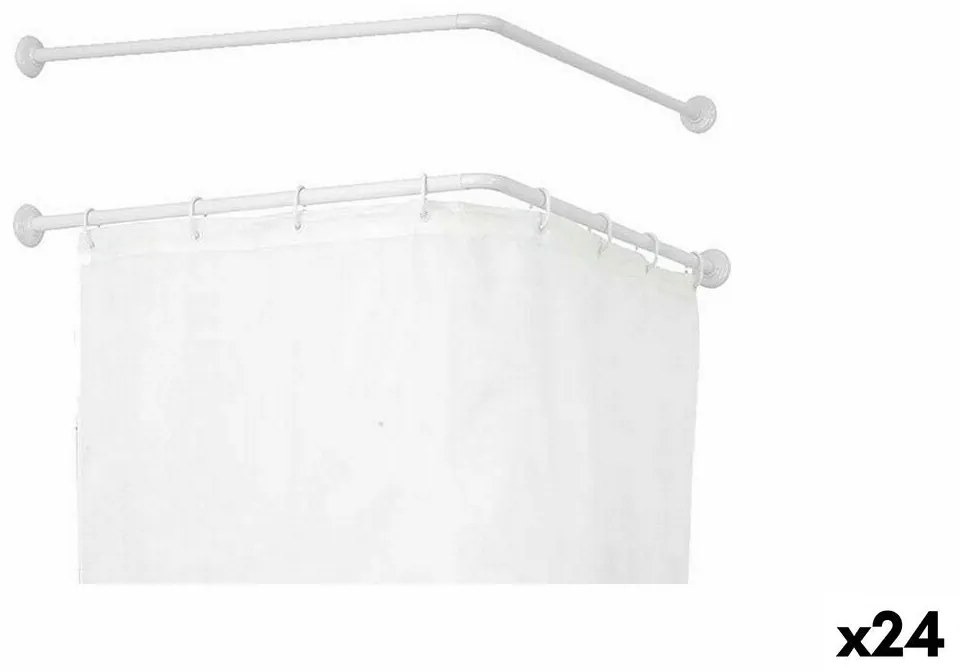 Varão para Cortinas De duche Branco Alumínio 80 cm (24 Unidades)