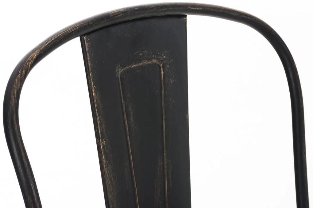 Banco de bar Aiden em metal 44 x 115 x 52 cm Preto + Dourado