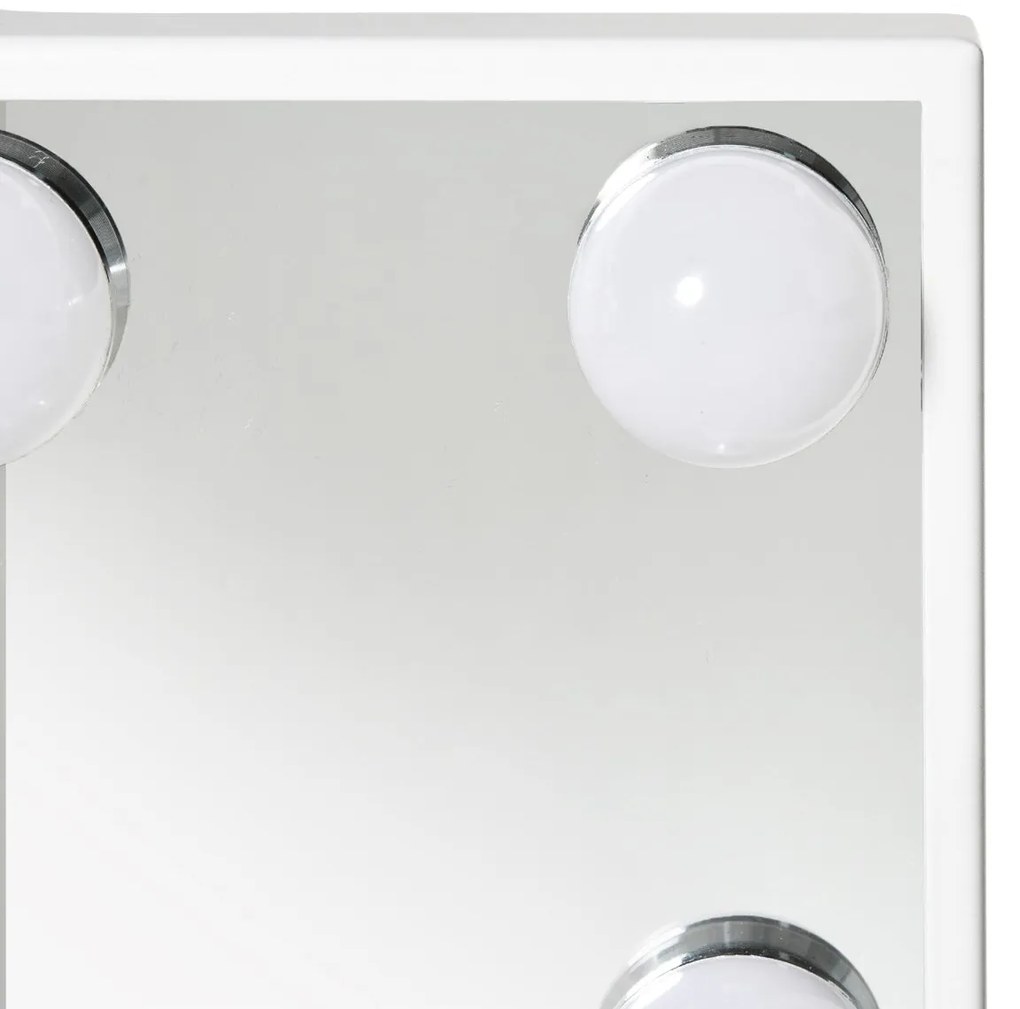 Espelho de Maquilhagem Espelho de Mesa com 12 Luzes LED 3 Temperaturas