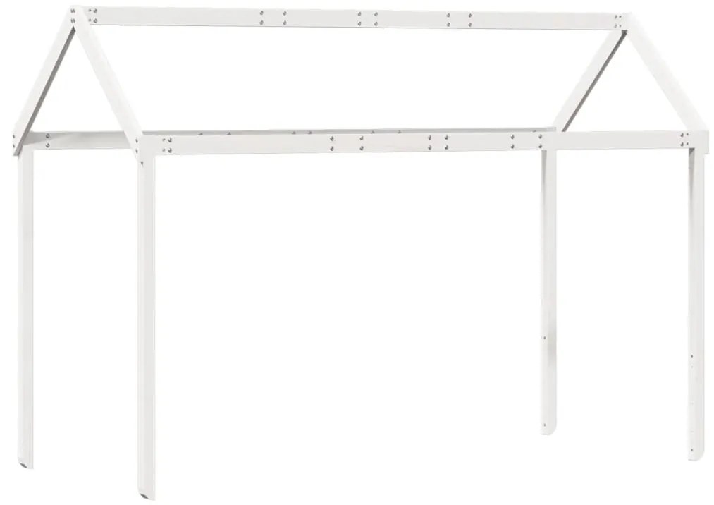 Cama alta com telhado 90x200 cm pinho maciço branco
