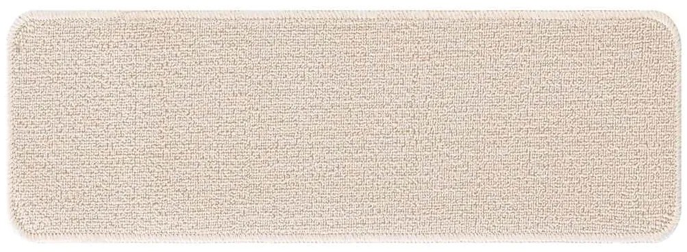 Tapetes de Escada vidaXL com Base de Látex Creme 25x60 cm