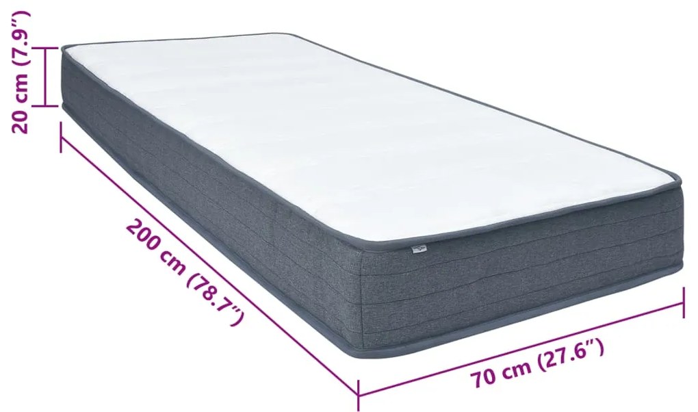 Colchão p/ cama box spring 200x70x20 cm tecido