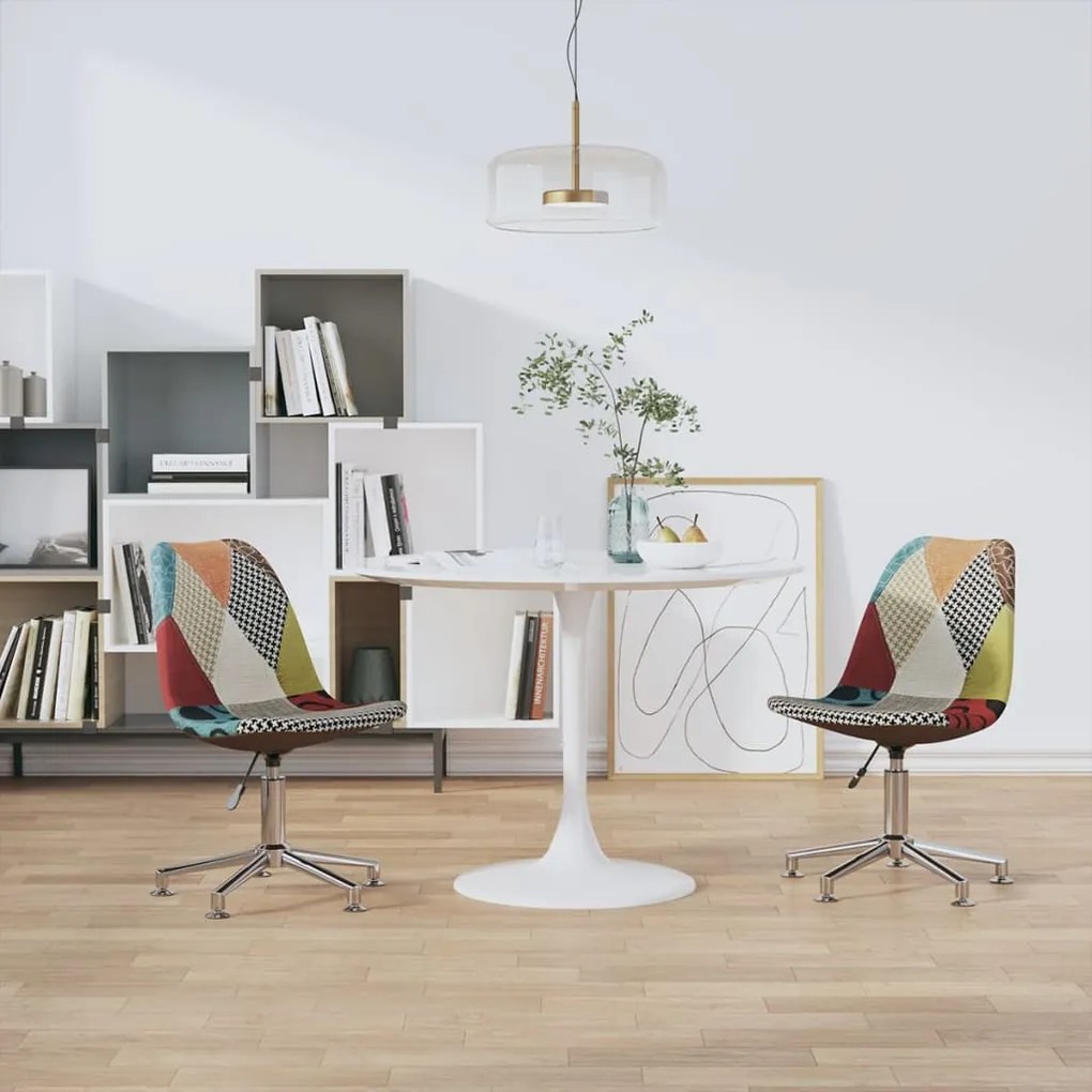 vidaXL Cadeiras de jantar giratórias 2 pcs retalhos de tecido