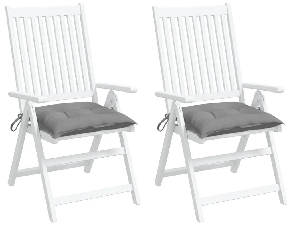 Almofadões de cadeira 2 pcs 50x50x7 cm tecido oxford cinzento