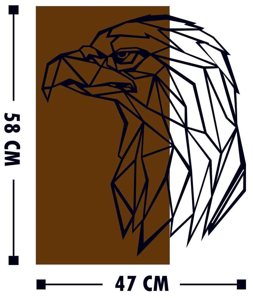 Acessório Decorativo de Parede Kartal – Nogueira e Preto – 47 x 58 cm
