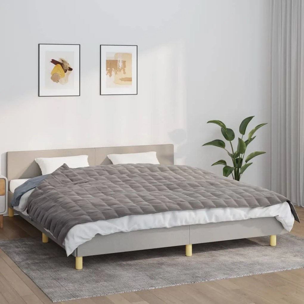 350776 vidaXL Manta pesada 7 kg 155x220 cm tecido cinza