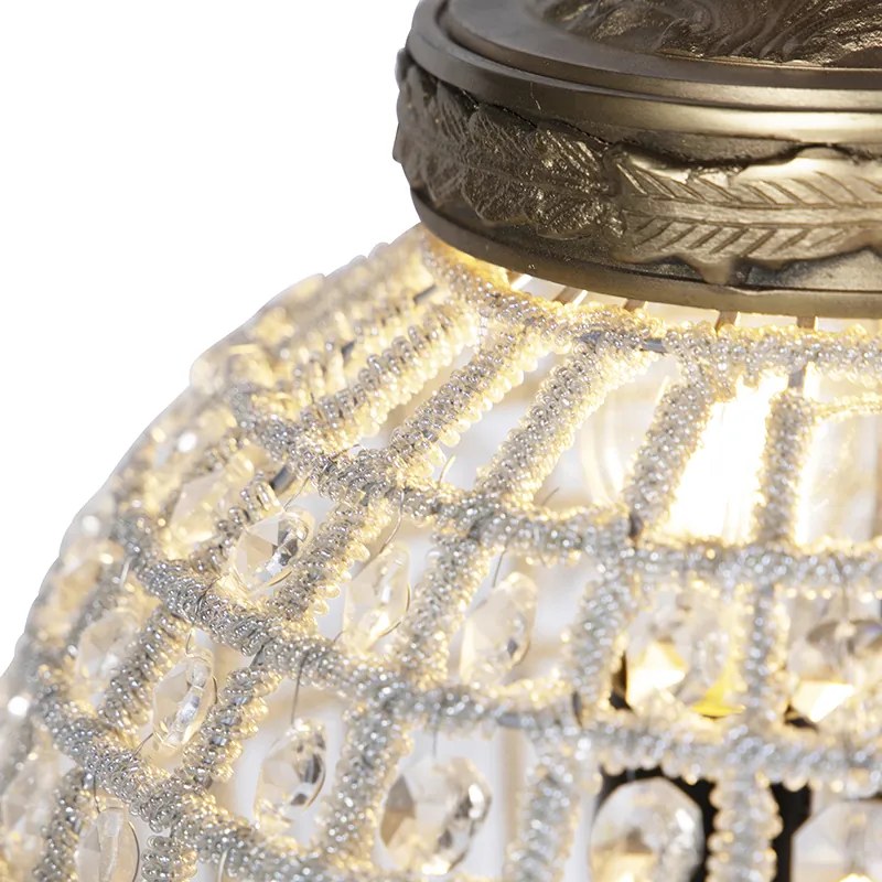 Candeeiro de suspensão Art Deco cristal com dourado 35 cm - Kasbah Clássico / Antigo,Art Deco