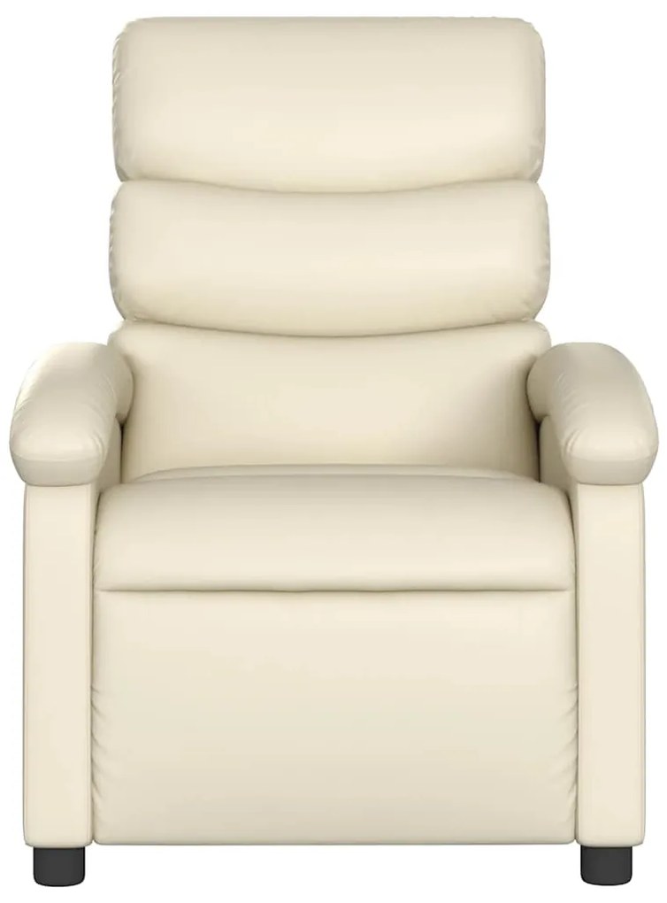 Poltrona reclinável couro artificial cor creme