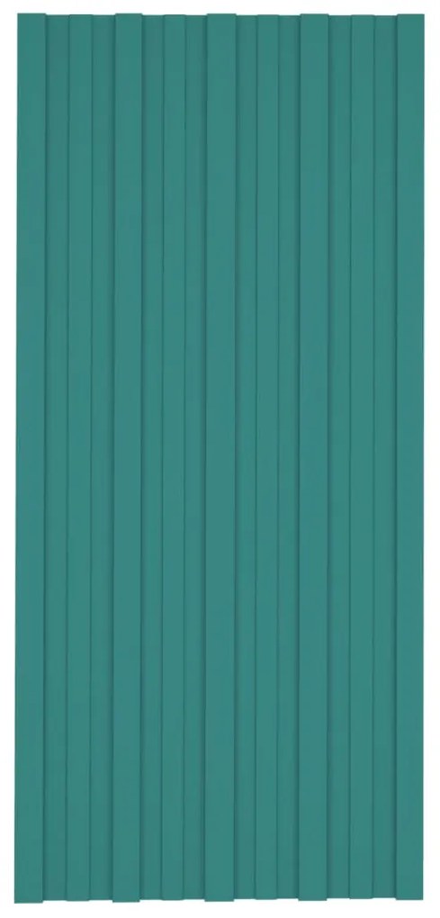 Painéis de telhado 36 pcs 100x45 cm aço galvanizado verde