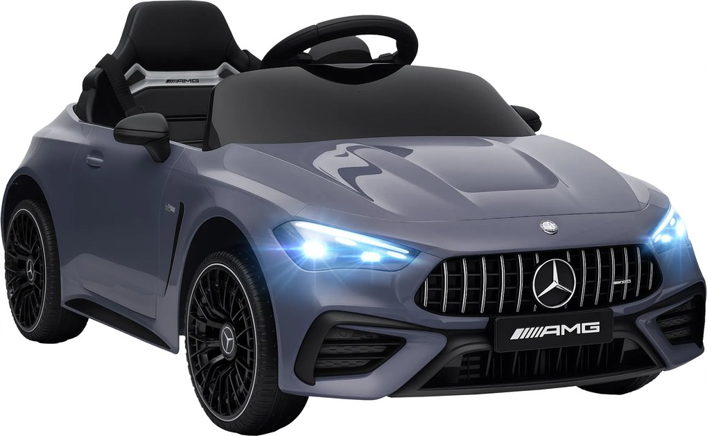 AIYAPLAY Carro elétrico infantil, design Mercedes, motores 12V, controle remoto, luzes LED, música, para crianças de 3-6 anos, cinza | Aosom Portugal