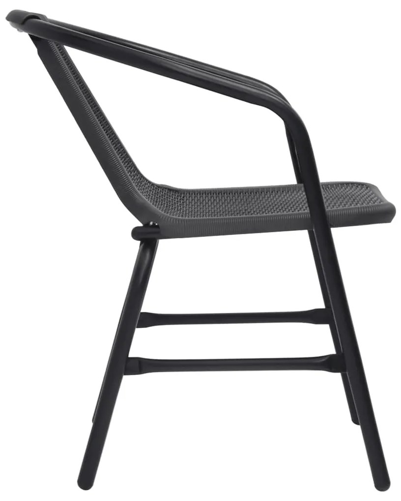 Cadeiras de jardim 6 pcs vime plástico e aço 110 kg