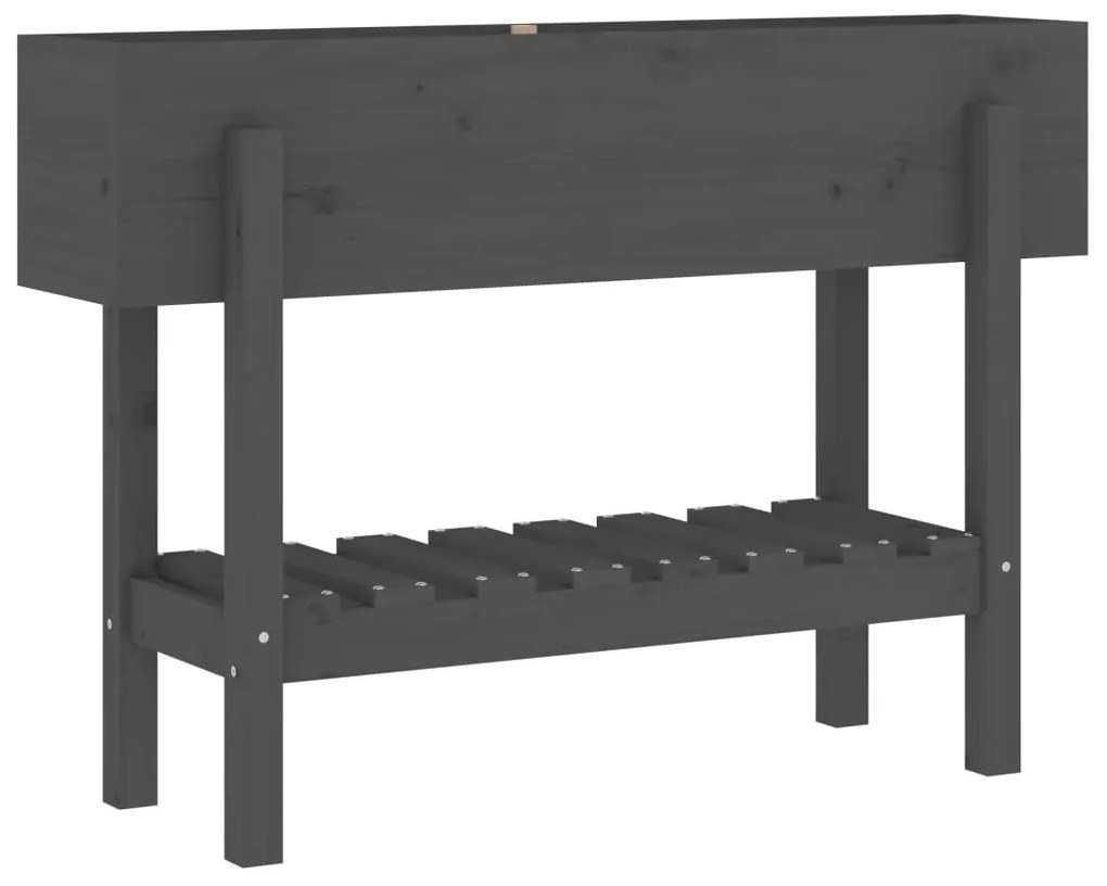 Canteiro elevado de jardim 101x30x69 cm pinho maciço cinzento