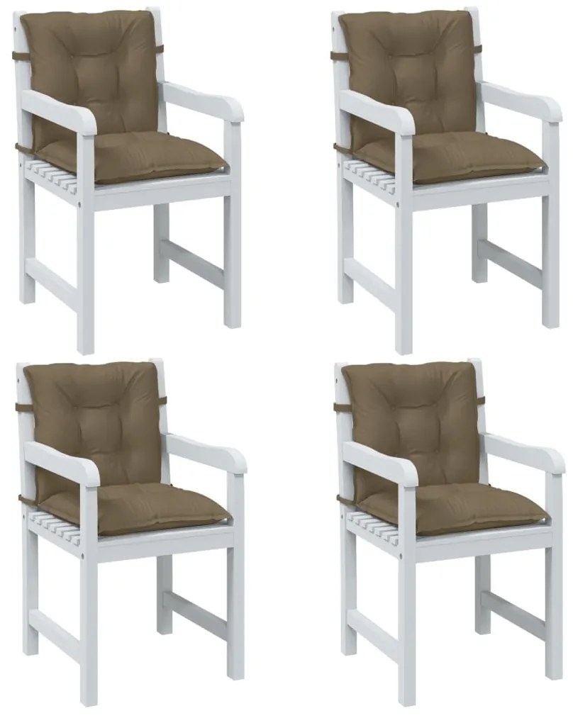 vidaXL Almofadões lombares p/cadeiras 4pcs mesclado tecido cinza-acas.
