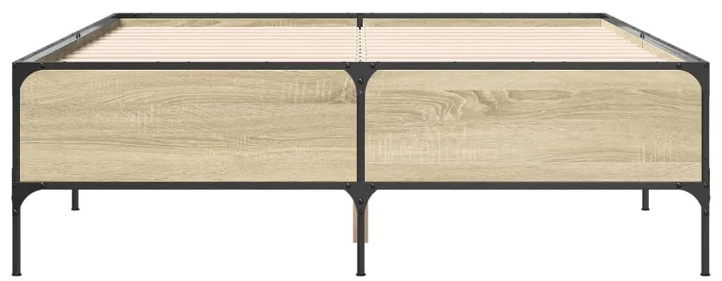 Estrutura de cama 140x190 cm derivados madeira/metal