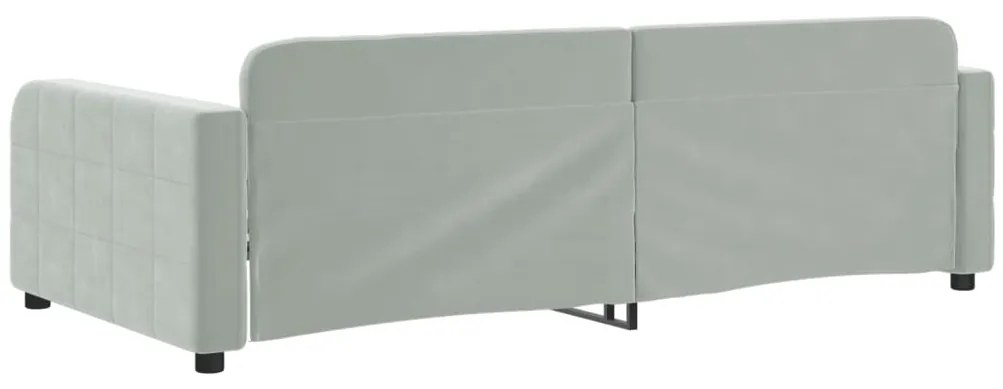 Sofá-cama 100x200 cm veludo cinzento-claro