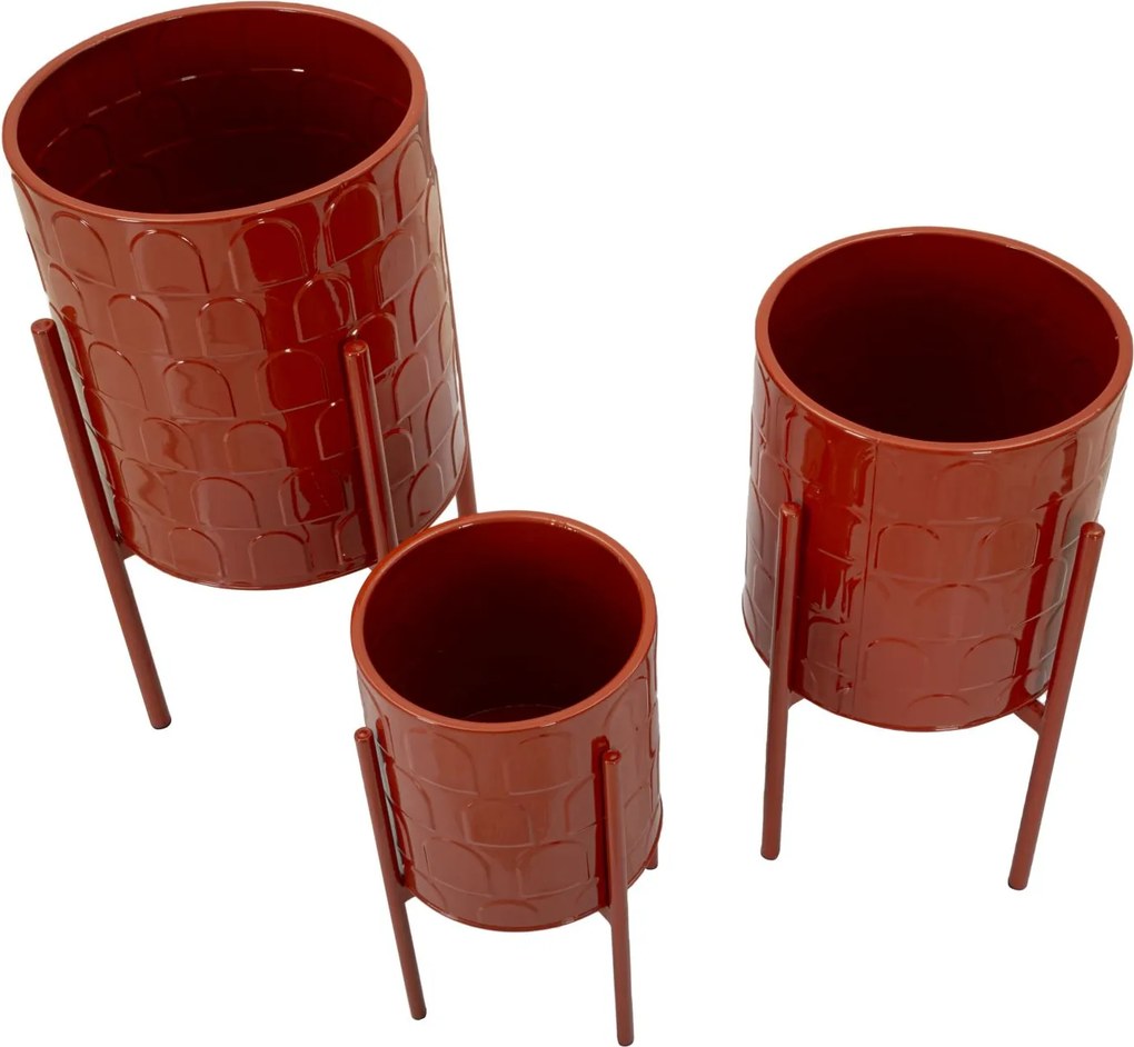 CONJUNTO DE 3 VASOS ARCHY VERMELHO Ø 36X56,5-30X48,5-24X37,5 (PLANTAS NÃO INCLUIDAS)