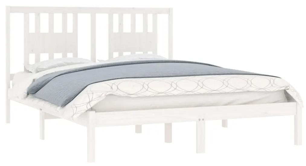 Estrutura de cama 160x200 cm madeira de pinho maciça branco