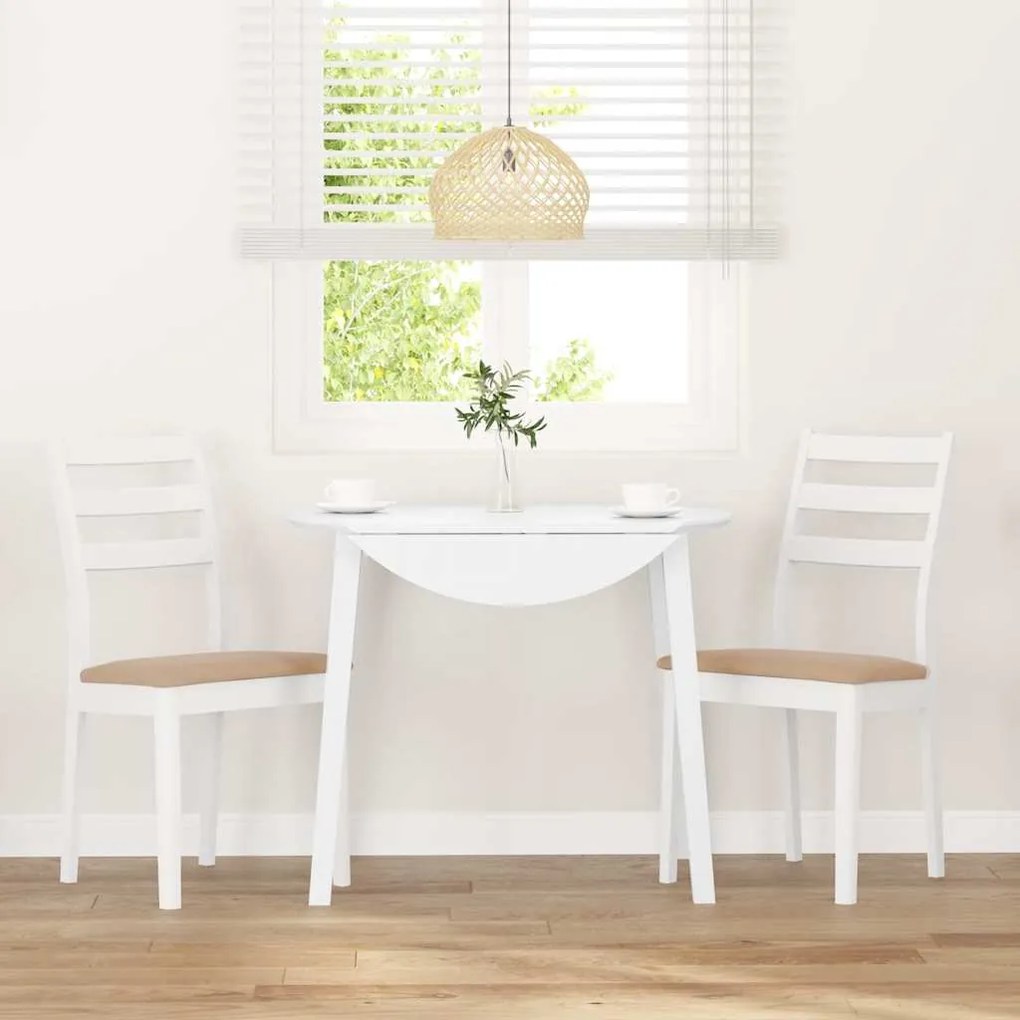 Cadeiras de jantar com almofadões 2 pcs madeira maciça branco