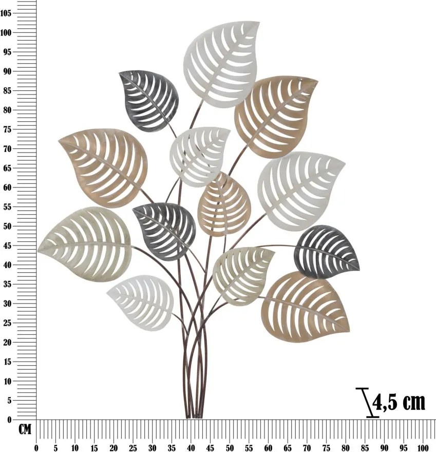 PAINEL DE PAREDE 3D DE FERRO OTIP -B- CM 81X5X100 MULTICOLOR