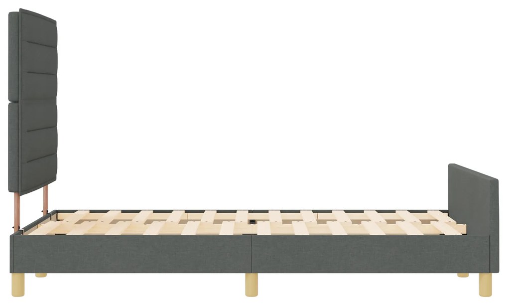 Cama vidaXL em Cinzento Escuro, 160x200 cm, Tecido