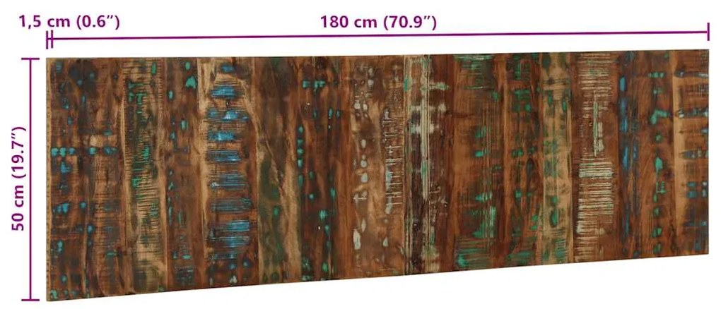 Cabeceira 180 cm madeira recuperada maciça multicor