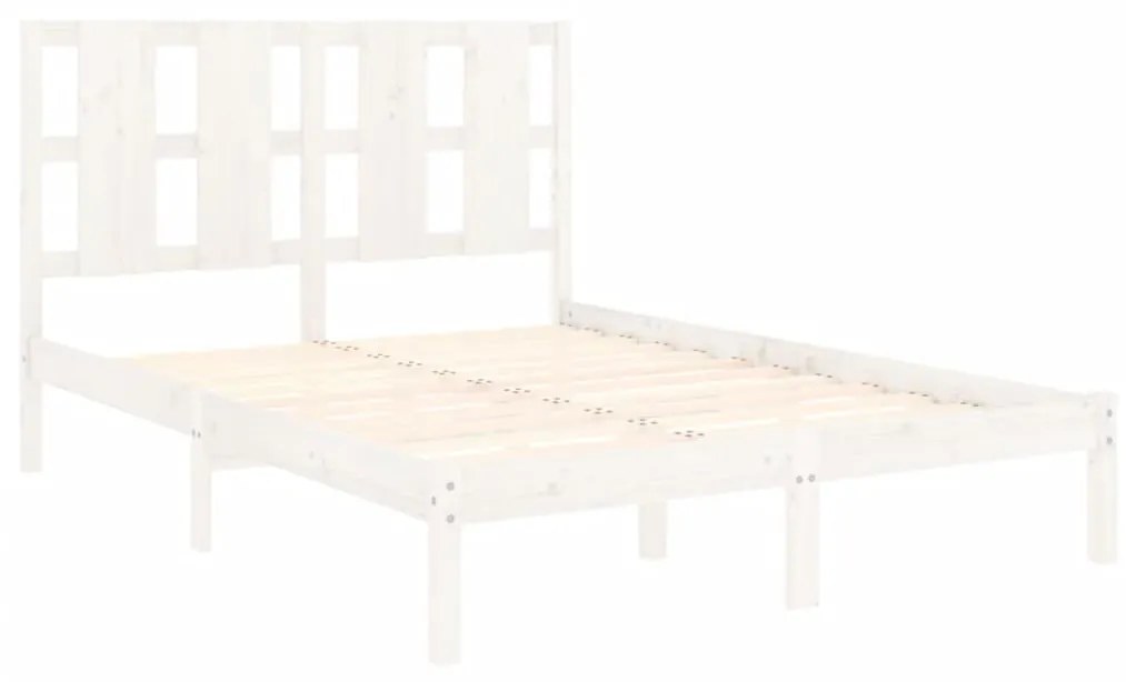 Estrutura de cama 120x200 cm pinho maciço branco