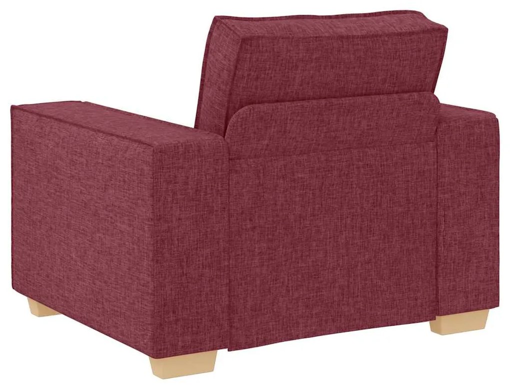 Conjunto de Sofá de 3 Peças com Almofadas Vermelho Vinho