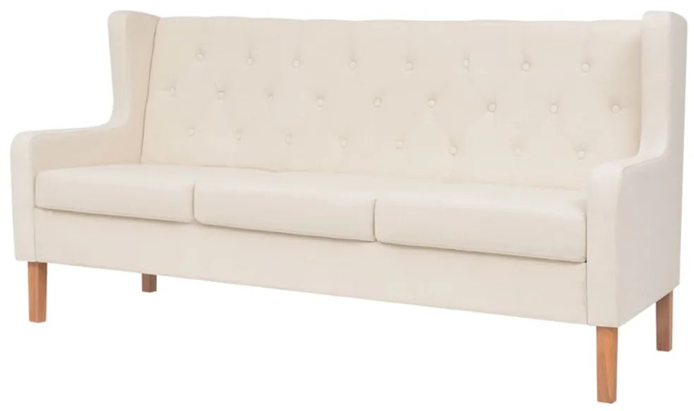 Conjunto de sofás 2 pcs tecido branco nata