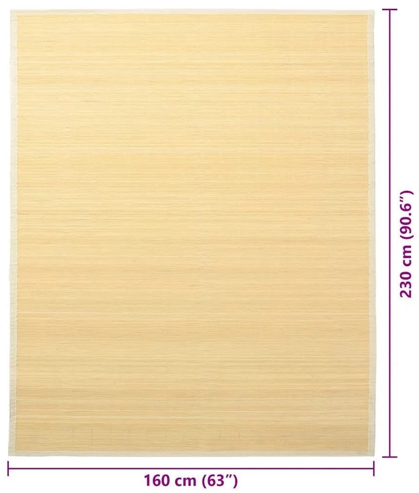 Tapete de bambu 160x230 cm natural
