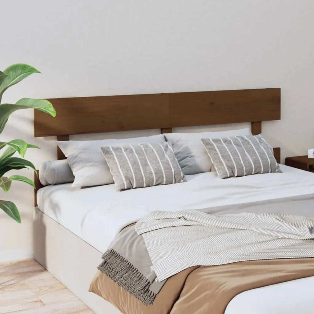 Cabeceira de cama 154 x 3 x 81 cm pinho maciço castanho mel