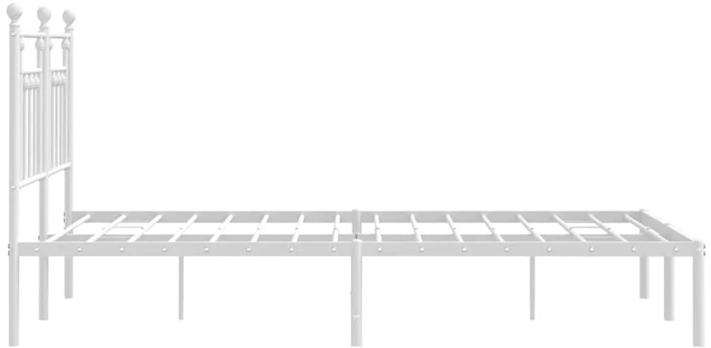 Estrutura de cama com cabeceira 150x200 cm metal branco