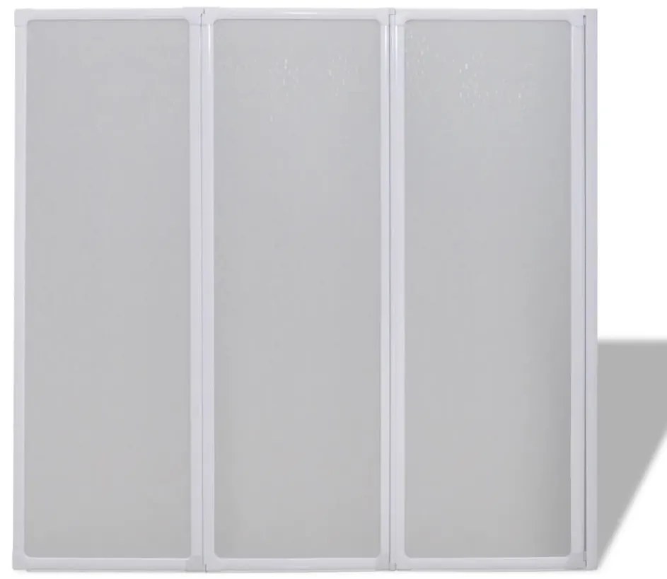 Painel de vidro dobrável para duche 3 peças 117 x 120 cm