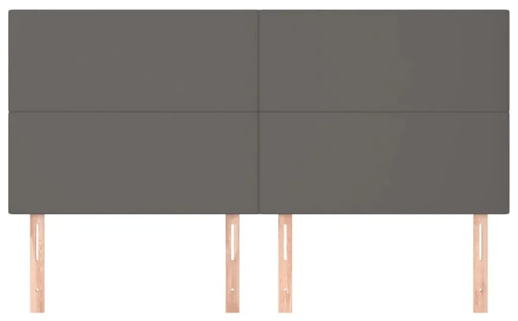Cabeceira de cama 4 pcs couro artificial 80x5x78/88 cm cinzento