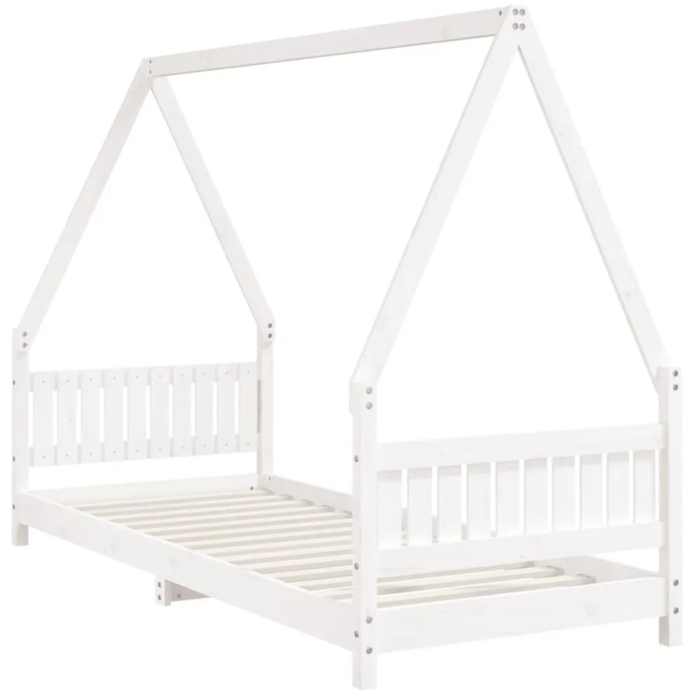Estrutura de cama infantil 80x200 cm pinho maciço branco