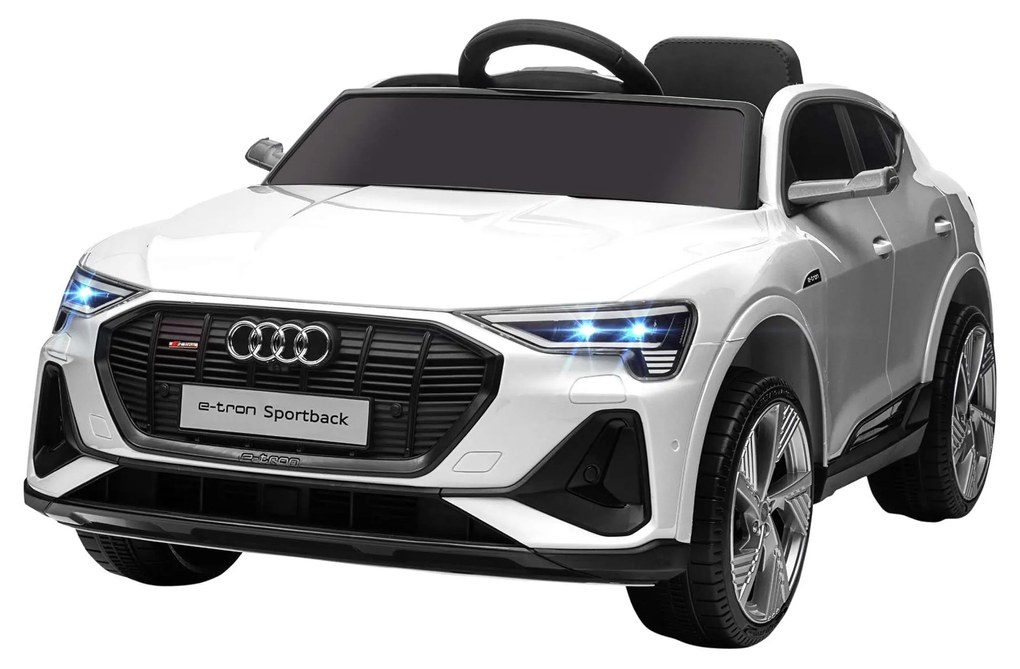 HOMCOM Carro Elétrico Audi E-Tron 12V para Crianças de 3-5 anos com Controle Remoto Abertura da Porta 3-5km/h 108x60x47cm Branco