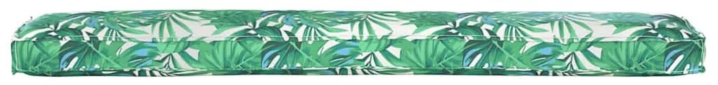 Almofadas de Palete para Banco 2 pcs Padrão de Folhas 200x40x8 cm Teci