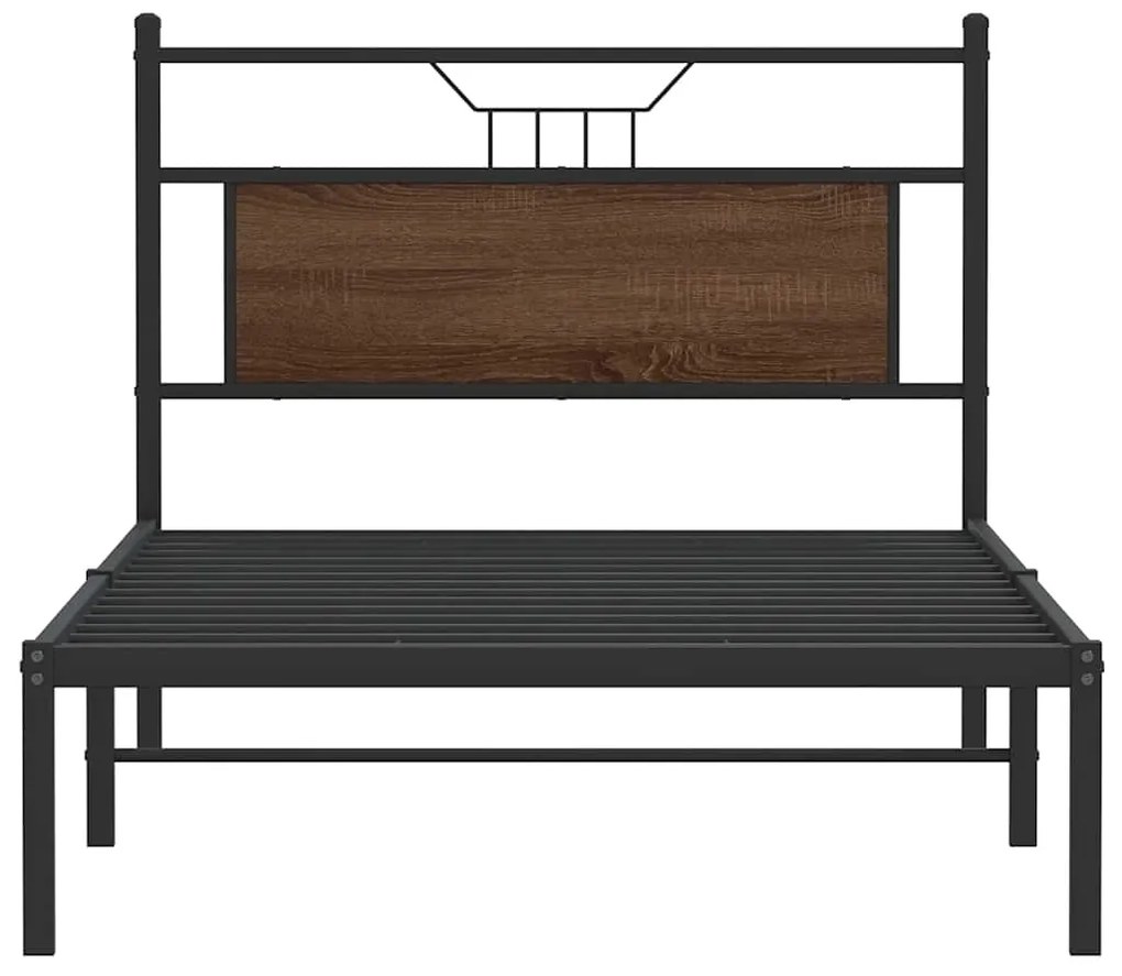 Estrutura de cama sem colchão 107x203 cm carvalho castanho