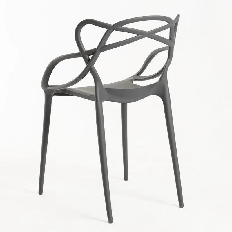 Conjunto de 4 Cadeiras Garden - Cinzento - Design Moderno