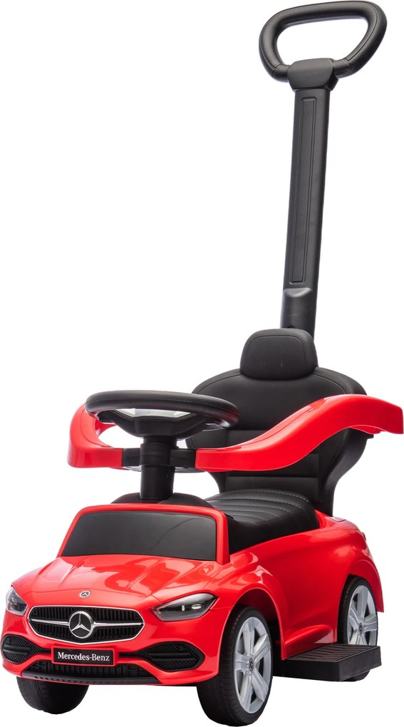 Andador Mercedes-Benz com licença oficial, carro de empurrar com pega amovível, 91 x 40 x 83 cm, vermelho