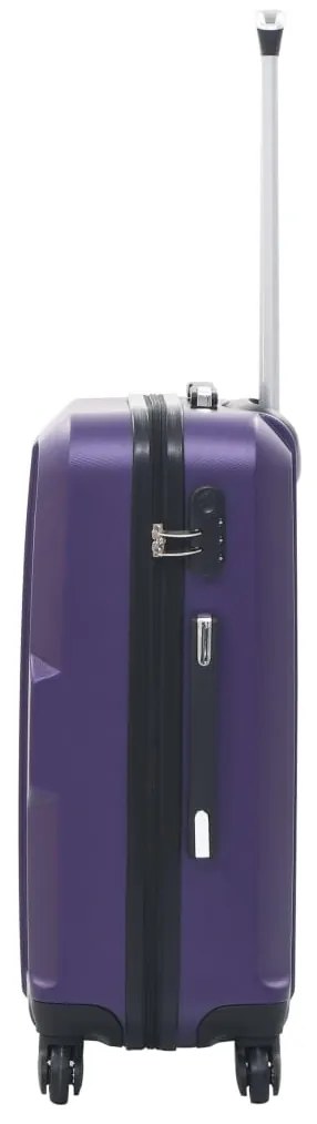 Conjunto de tróleis estojo rígido 3 pcs ABS roxo