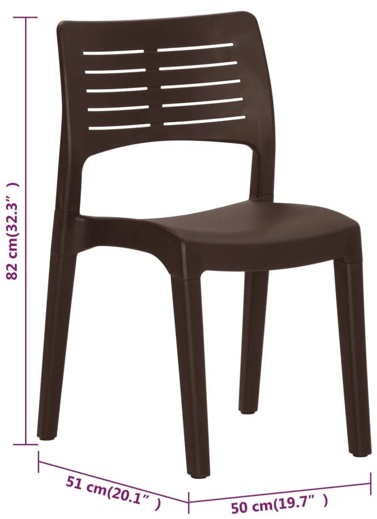 Cadeiras de jardim 2 pcs polipropileno cor moca