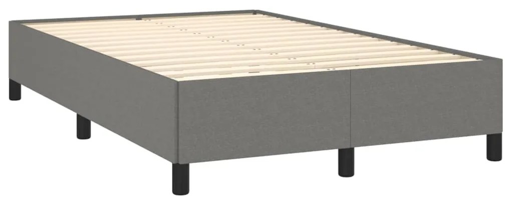 Cama box spring c/ colchão e LED 120x190 cm tecido cinza-escuro