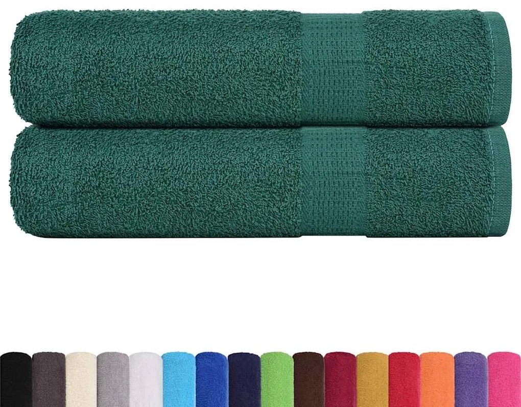 Toalhas de banho 2 pcs 100x150 cm 360 gsm 100% algodão verde