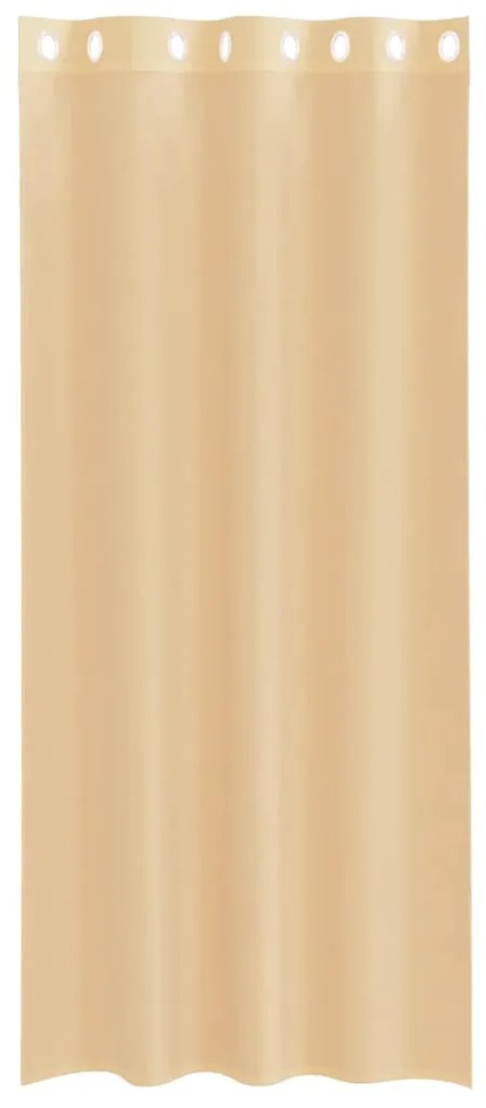 Cortinas de voile com ilhós 2 pcs areia