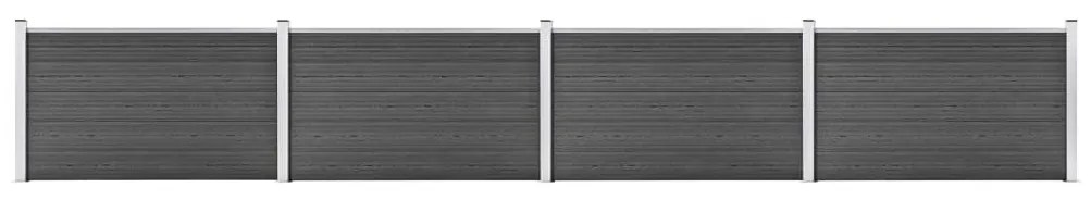 Conjunto de painéis de vedação WPC 699x105 cm preto