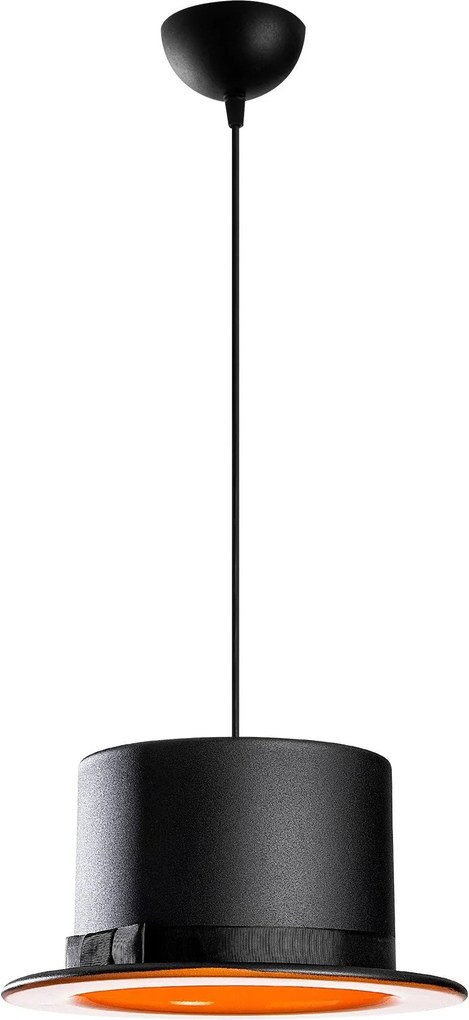 Candeeiro de Teto Fotr Sivani – Preto e Laranja – 30 cm de Diâmetro, 1