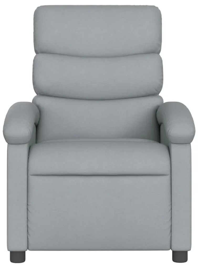 Poltrona de massagens reclinável elétrica tecido cinzento-claro