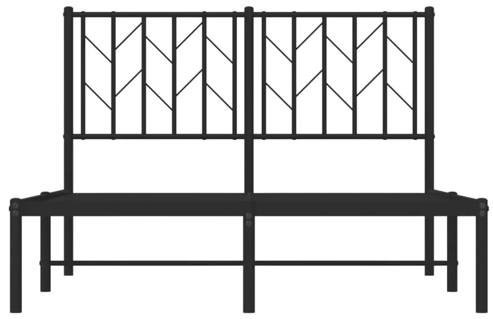 Estrutura de cama com cabeceira 120x190 cm metal preto