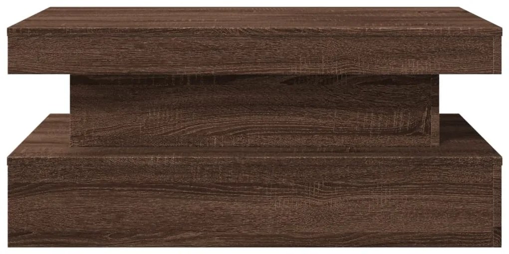 Mesa de centro com luzes LED 90x50x40 cm carvalho castanho